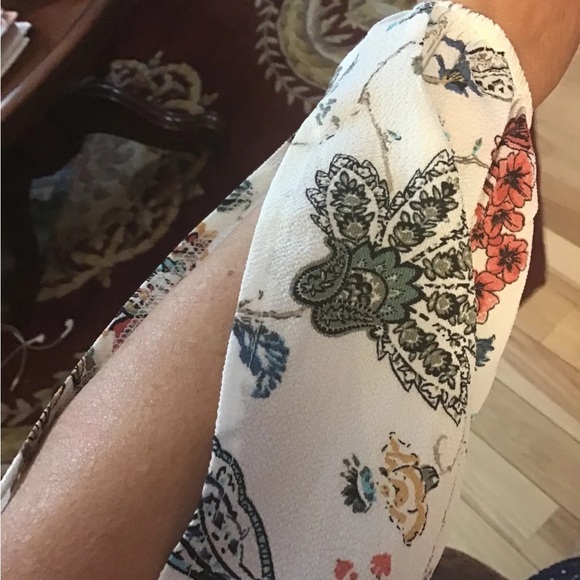 FAITH and JOY Los Angeles Woman Open sleeve paisley Tunic Top Blouse ~ Size L. - Picture 9 of 9